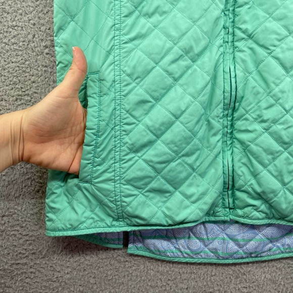PETER MILLAR Womens Element Warmth Reversible Quilted Vest Size Small Green Blue - Picture 3 of 8